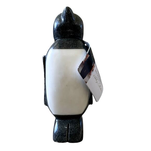Becki Owens Marble Penguin Figurine 8in Black & White New - Picture 2 of 15